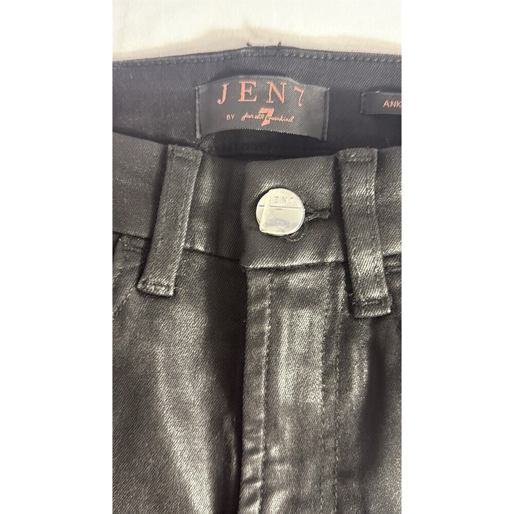 Jen7 by 7 For All Mankind Coated Ankle Skinny Jeans Black Size 0 - Picture 4 of 6